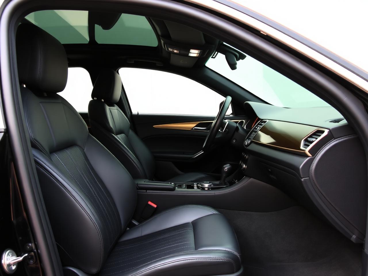 Freshly detailed luxury car interior